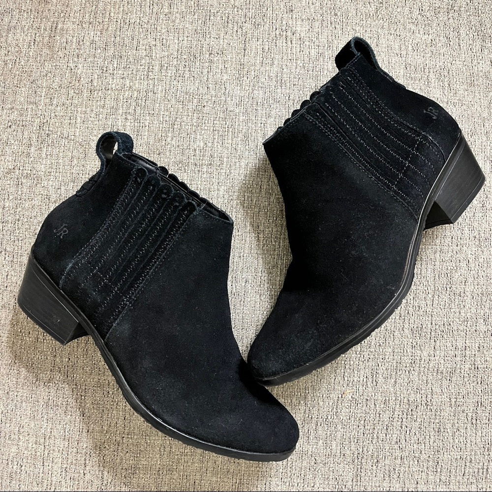 Jack Rogers Black Liddy Suede Booties Size 6